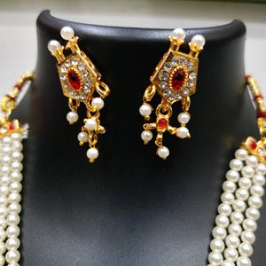 Kundan Moti Mala Sets With Earrings