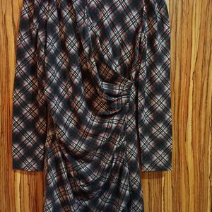 Korean Warm Checked Dress