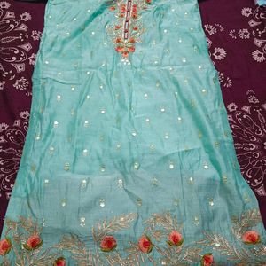 3 piece Beautiful Heavy Work  Sharara Set Xxl