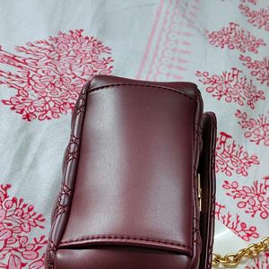 INC.5 Women Wine Quilted Sling Bag