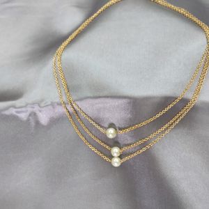 Stylish 3 Layer Chain With Pearl