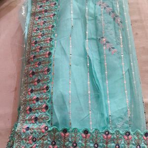 Light Sky Blue 🩵 Net Saree New With Blouse