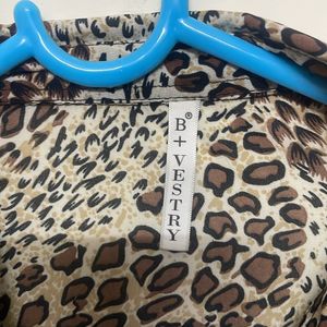 animal print blouson shirt