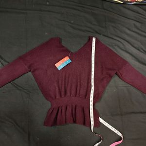 Korean Branded V Nack Winter Top For Girls