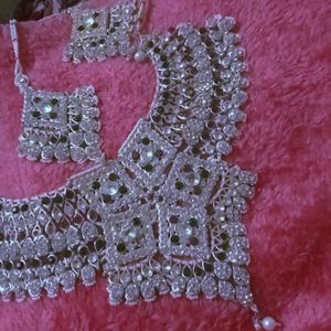 Heavy Jwellery Set#partywearnecklace #mangtika Set #bridal Jwellery