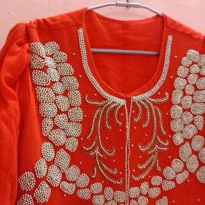 Rust Anarkali Suit