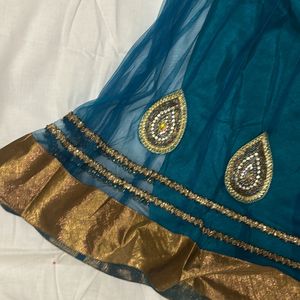 Aqua Blue Suit Set with Dupatta