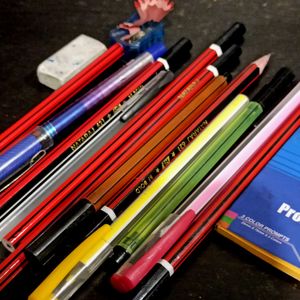 6&6 Pen-Pencil, Paper Flag, Eraser, Sharpener