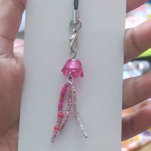 Pink Jelly Fish Phone Charm