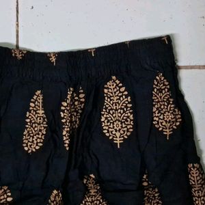 Sharara Black With Golden Prints