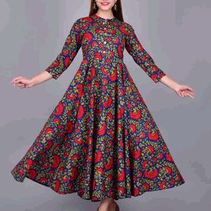 Jaipuri Printed Full Flaired Kurti