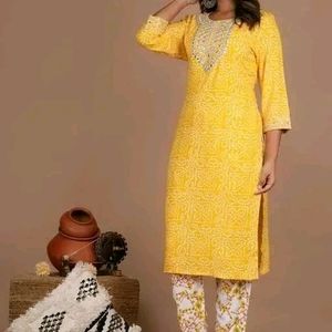 Kurti Paint Set Size All  2 Color Pink And Yellow