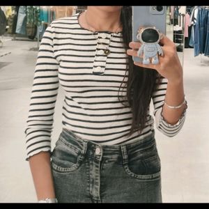 Black And White Striped Top