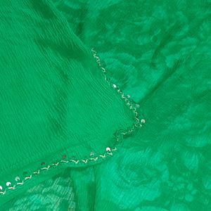 Green real mirror work long Kurti.