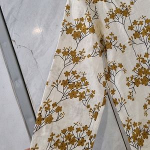 Off White Floral Kurta