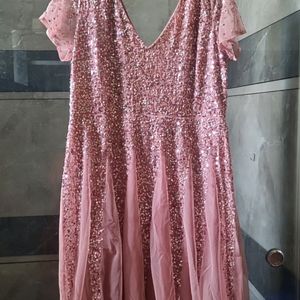 PARTY WEAR GOWN - ONION PINK COLR