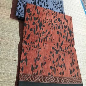 Combo Pack Of South Cotton saree+ Running blouse