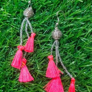 Bead And Tassel Earrings