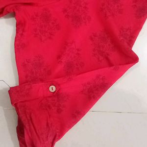 Red Aline Dress Collar Neck XXL SIZE