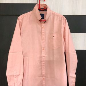 Light Pink Cotton Men Shirt