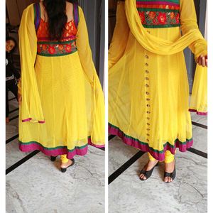 Beautiful Yellow Anarkali Suit