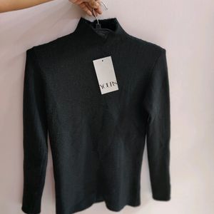 Black Highneck Korean Sweater