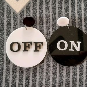 ON OFF Acrylic Earrings