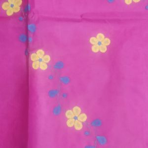 pure cotton saree applique work