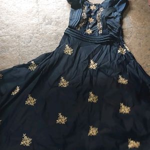 Navy Blue Heavy Partywear Gown