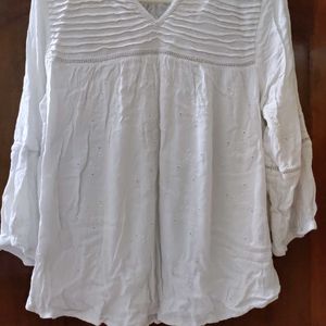 White Casual Top- Size L