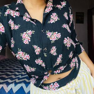 Floral Black Banded Top❤️