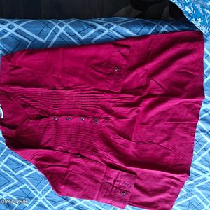 Negotiable Red Empire Tunic Top