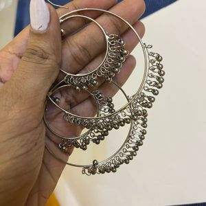 Silver hoop earrings