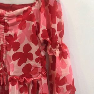 Trendy Pink And White Frock