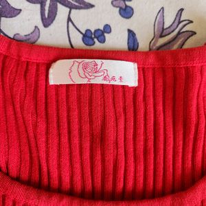 Red Top With Embroidery