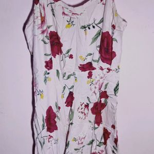 Pink Floral One Piece Frock For Medium To Large Size