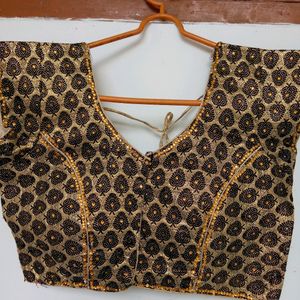 Women Black Golden Festive Blouse