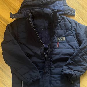 Brand new mens jacket navy blue with hoodie