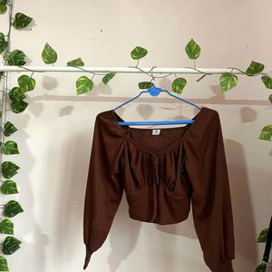 Brown Crop Top