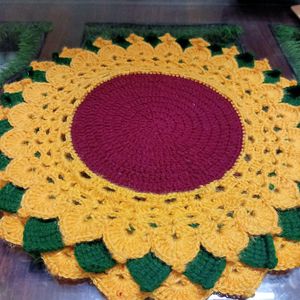 Crochet Sunflower Tabel Mat 🌼