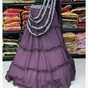 Embroidered Lehnga Type Saree