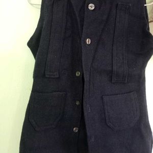 Winter Blue Colour Sleeves Less Jacket