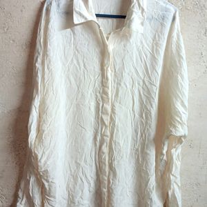 🇦🇺 WITCHERY Chiffon Oversized Shirt Top Cream