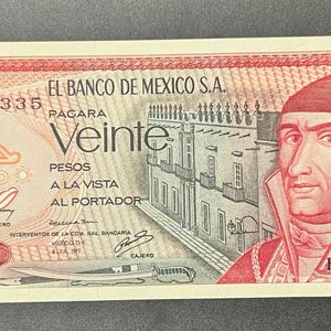 Sale 20 Pesos Mexico Old Issue Nice Condition Rare