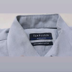 Van Heusen Grey Cotton Full Sleeves Shirt