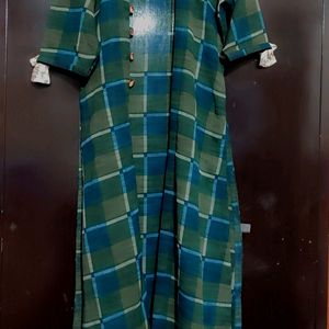 Green Check Print Long Shrug For Girl 36 Bust