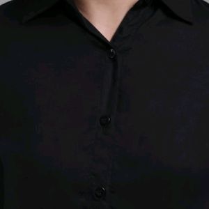 Roadster Women Black Pure Cotton Boxy Casual Shirt