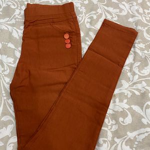 Stretchy Skinny Type Trouser Orange Color