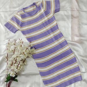 Lavender stripped bodycon dress