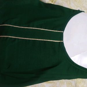 Long anarkali kurti with churidar sleeves and prin